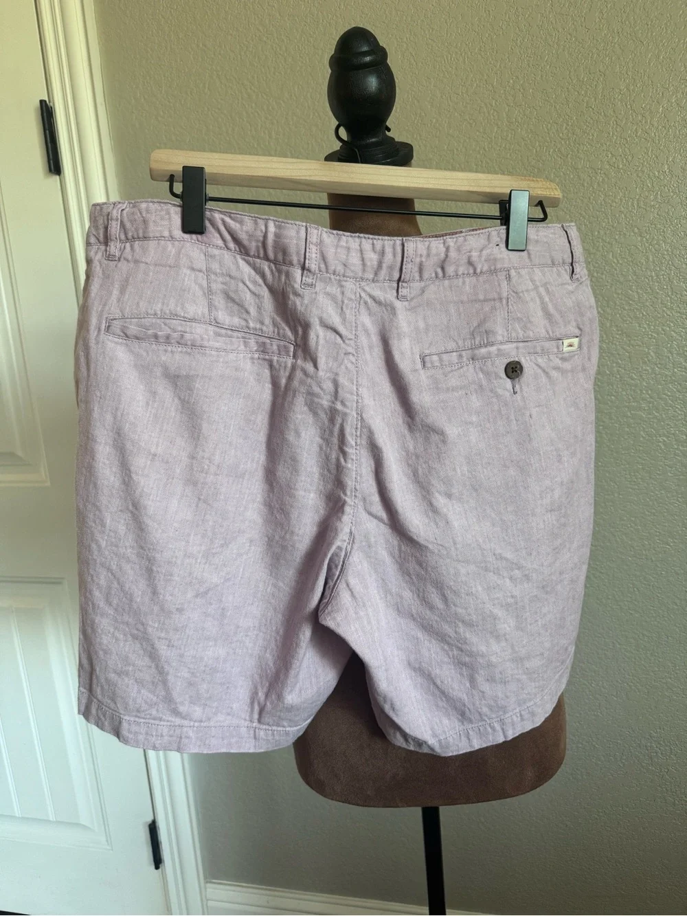 Faherty Brand Mens 34 Linen Organic Cotton Shorts Dusty Lavender Lilac Chino